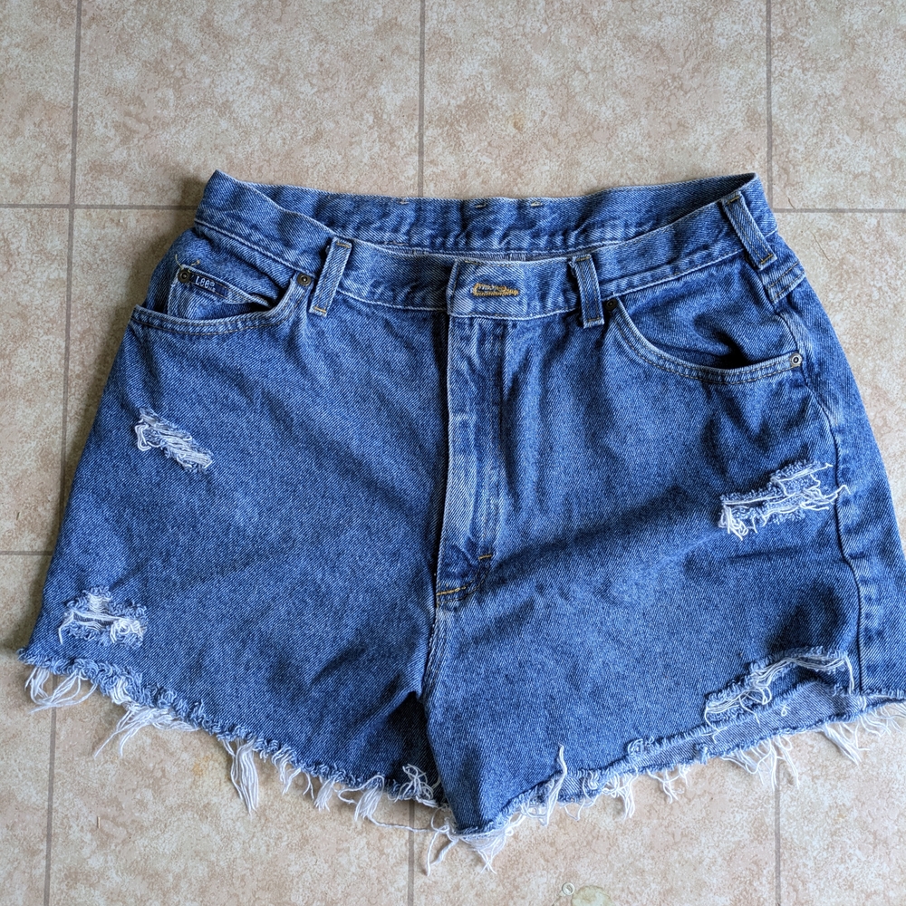 Denim Blue Distressed Women Shorts